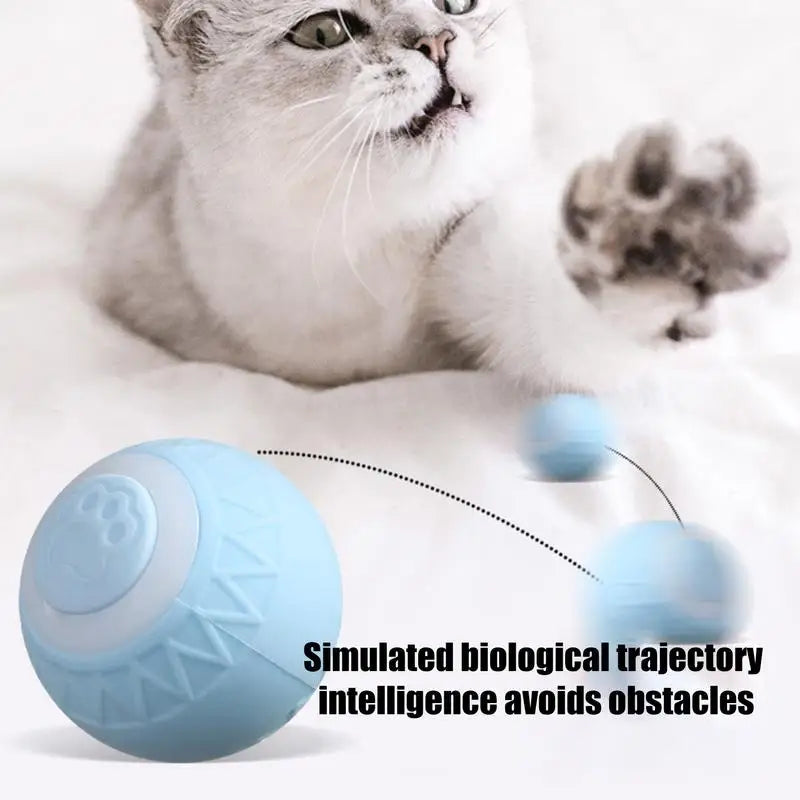 2024 Smart Cat Rolling Ball Toys Rechargeable Cat Toys Ball Motion Ball Self-moving Kitten Toys for Indoor Interactive Playing