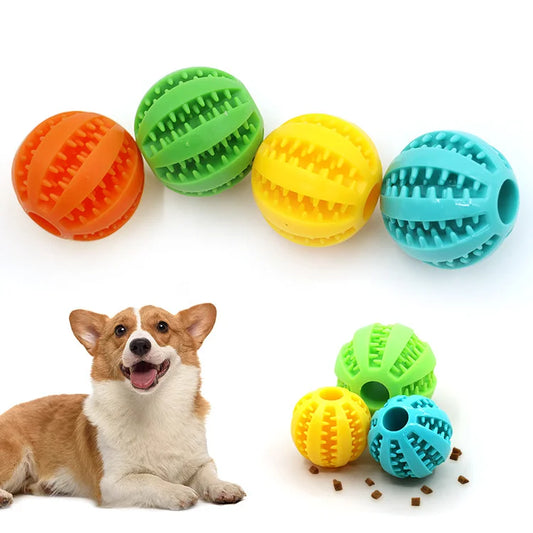 Pet Dog Chew Toys Dog Ball Toys Pet Puppies Large Dog Tooth Natural Rubber  Clean Food Ball Toy Dogs Accessoires