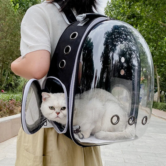 Cat Carrying Bag Space Pet Backpack Breathable Portable Transparent Backpack Puppy Dog Transport Carrier Space Capsule Bag Pets