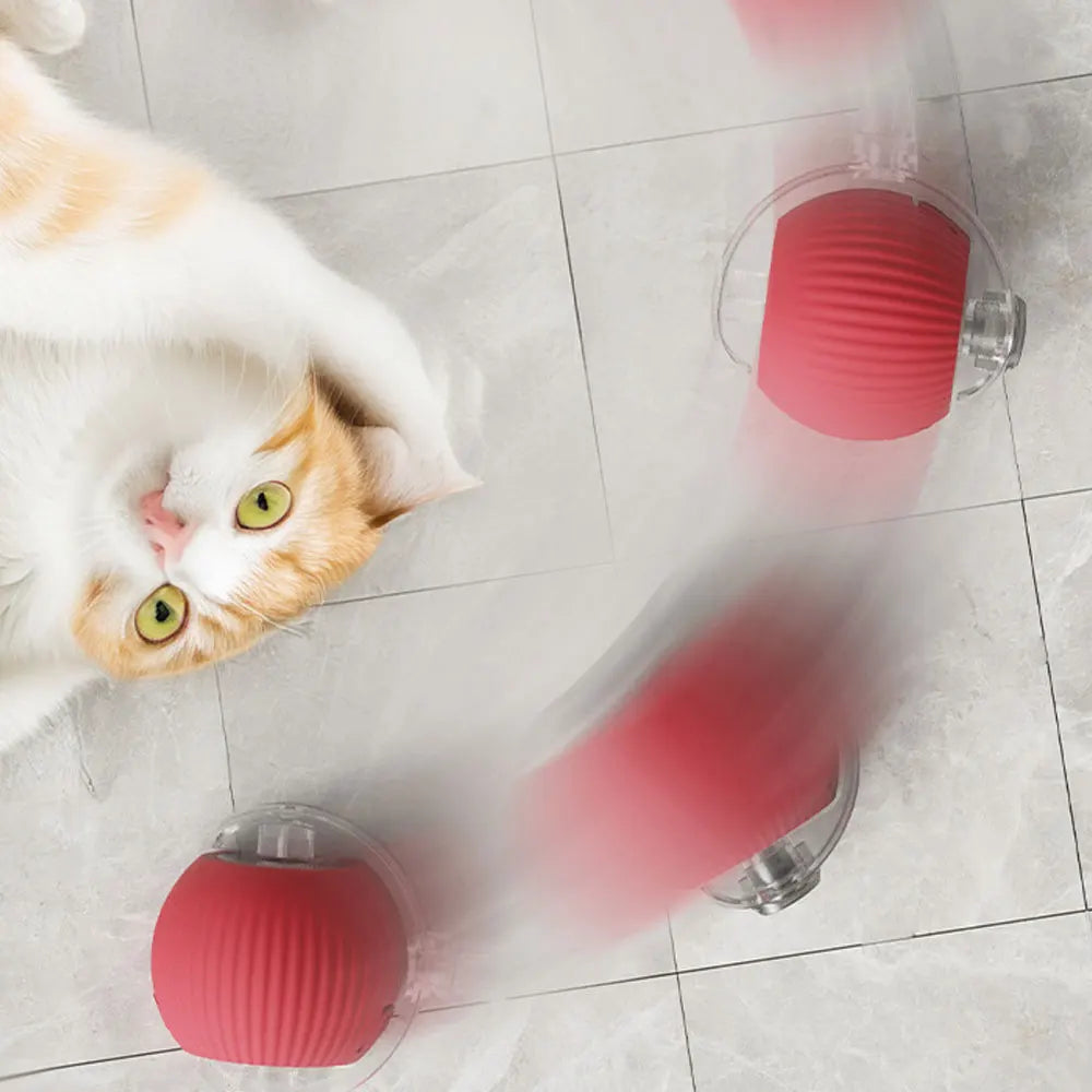 Smart Cat Toys Automatic Rolling Ball Fake Tail Rechargeable Electric Pet Interactive Toy Dog Cat Training Imitate Mouse Tail